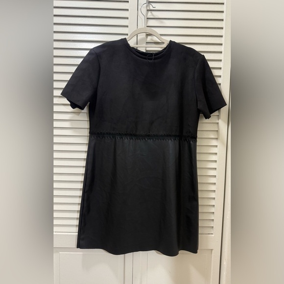Zara Black Faux Leather Mini Dress - Picture 4 of 8